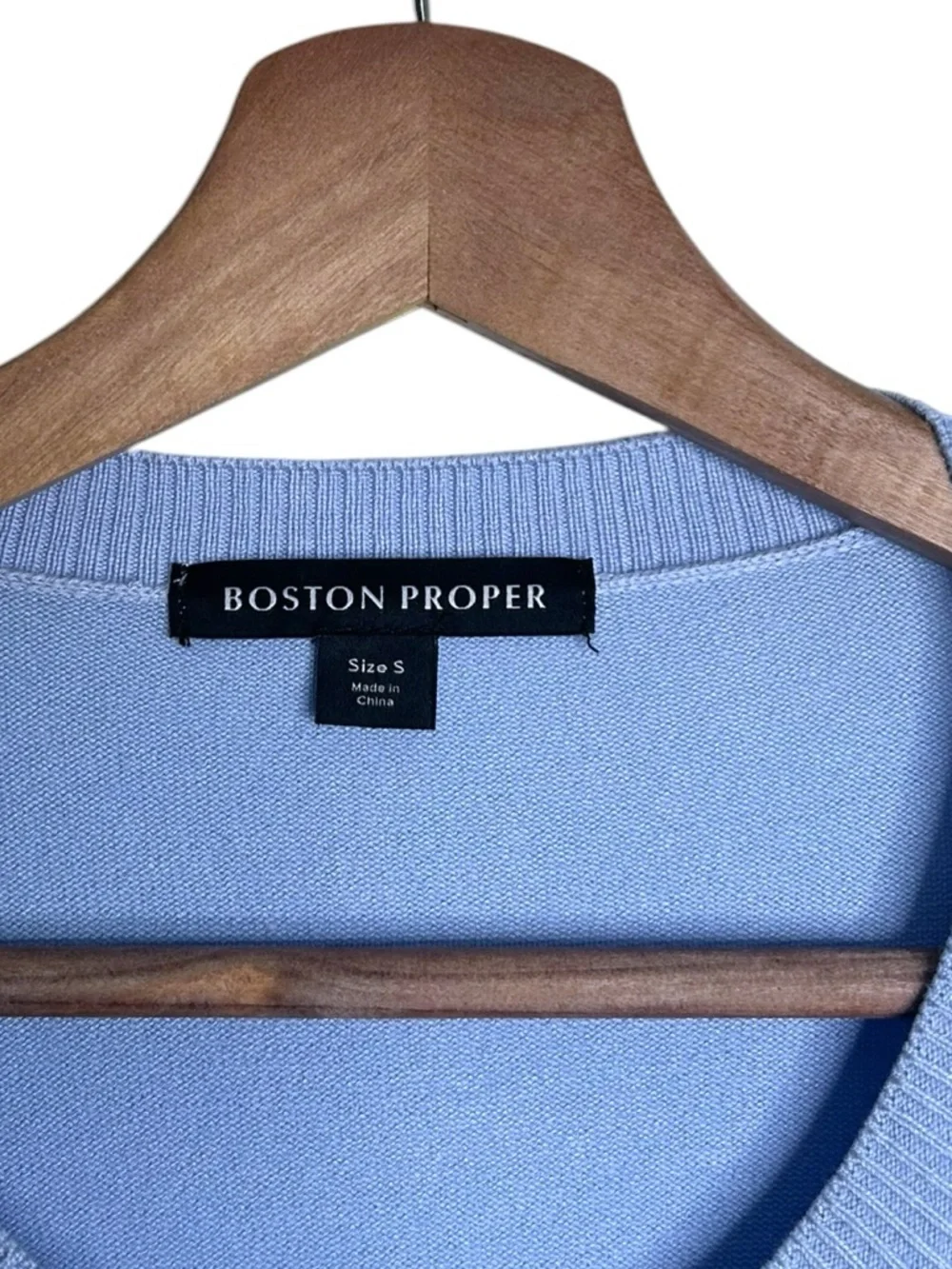 Boston Proper Pearl Embellished Lace Bell Sleeve Blue Cardigan Sweater Small